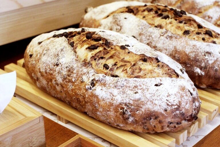 Freshly baked artisan bread loaves